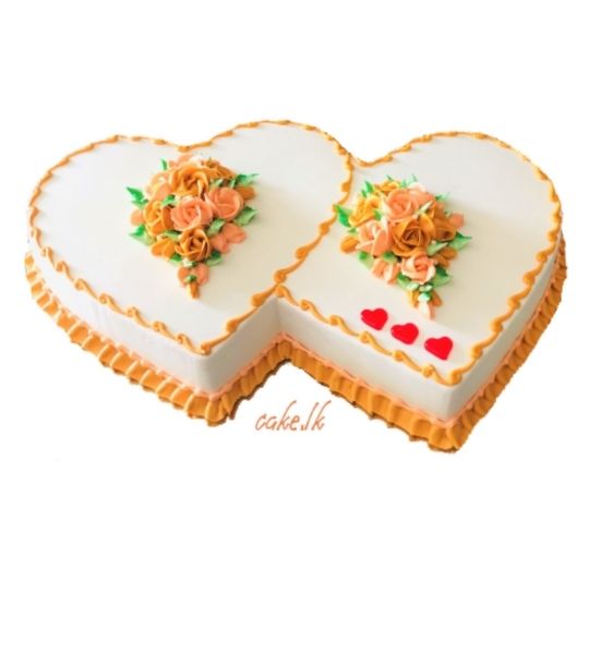 Double Heart with Orange Flowers 2.5Kg